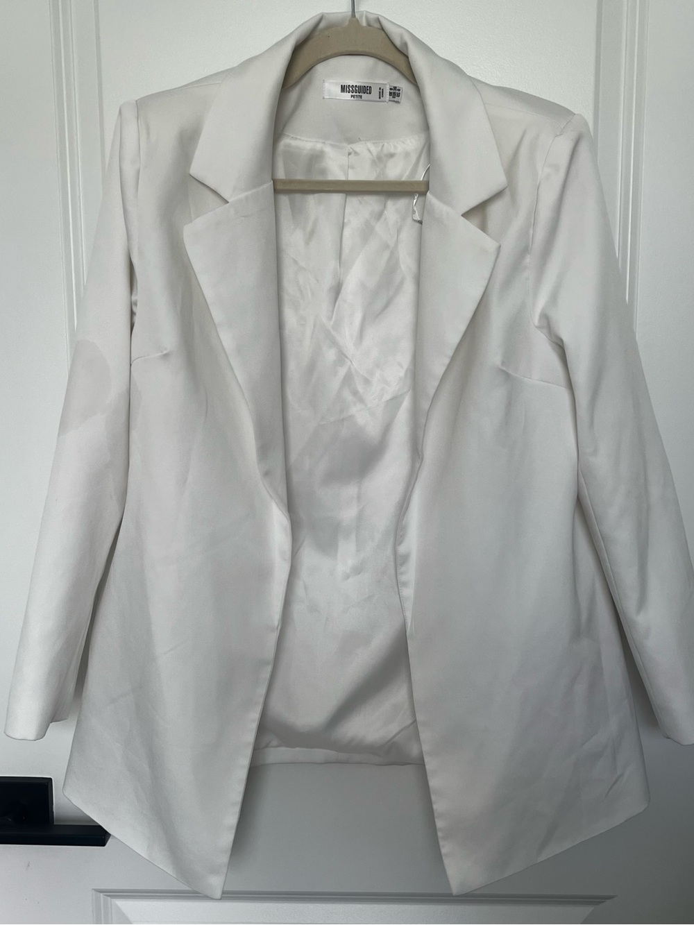 Missguided White Longline Open Blazer